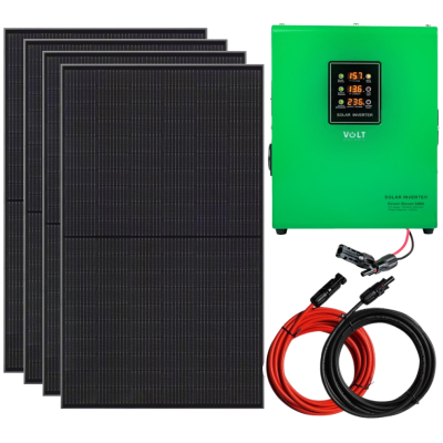 Zestaw Solarny Fotowoltaiczny Do Grzania Wody 3000W MPPT Panele słoneczne full black 4 x 440W
